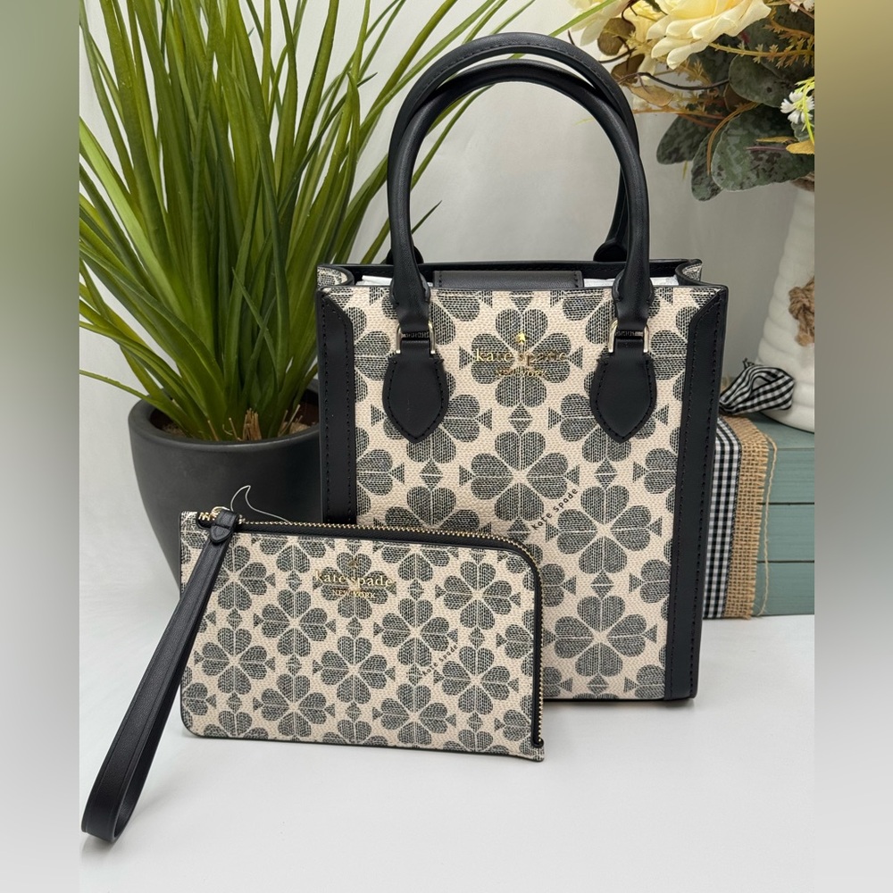 Kate Spade SIGNATURE SPADE FLOWER MINI TOTE CROSSBODY & WRISTLET set